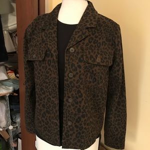 Sanctuary leopard print denim style jacket